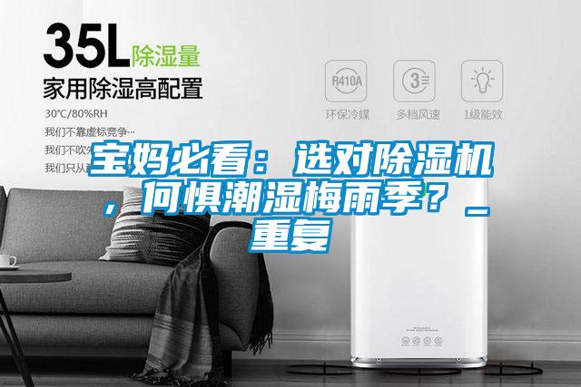寶媽必看：選對除濕機，何懼潮濕梅雨季？_重復